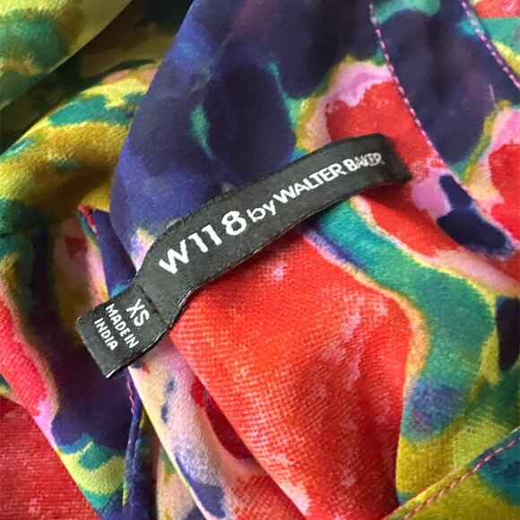 W118 by Walter Baker XSmall Multicolor Floral Sheer Button Long Sleeve Blouse - Picture 6 of 6